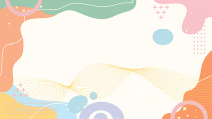 Abstract Vibrant Background with Flowing Waves, Organic Shapes, and Playful Patterns - Perfect for Modern Branding, Posters, and Digital Art, Featuring Pastel Peach, Teal, and Coral Tones with Dotted 