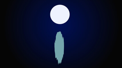 Abstract Blue Gradient Background with White Circle and Shape