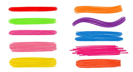 Colorful brush stroke marks on black background brush strokes