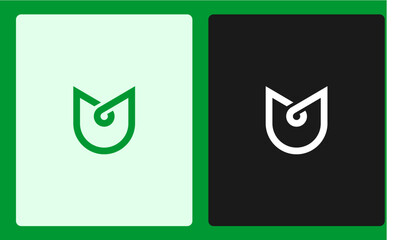 U Letter Infinity with Leaf Logo Design