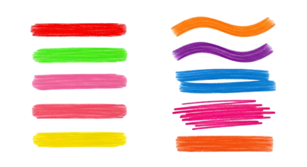 Colorful Brush Strokes and Wavy Lines on Black Background Keywords: abstract, art, background