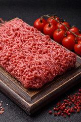 Raw ground beef for a burger or as an ingredient in a meat dish. Raw ground beef