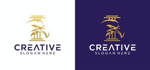 Legal logo with eagle combination, Symbol of liberation, protection and glory, Law Firm Attorney logo with eagle concept