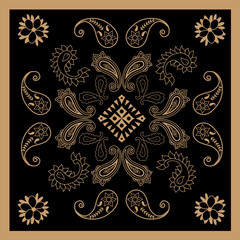 paisley luxurious golden and black bandana design paisley bandana