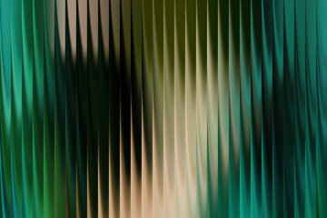 Abstract background with vertical green and brown wavy lines and reflections
