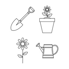 Comprehensive set of linear outline travel and vacation essentials, featuring a suitcase, airplane, passport, and a destination map vector illustration for global journeys
