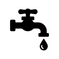 black faucet water drop icon