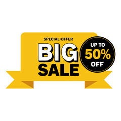 big sale red banner with special offer discount