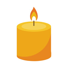 burning candle flame vector for light decoration