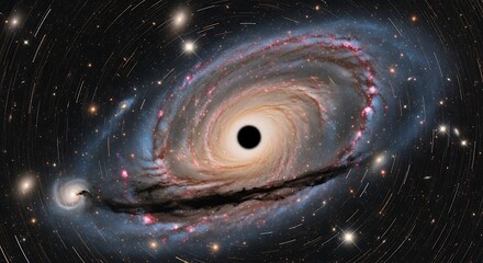 Cosmic Black Hole Galaxy - A Celestial Marvel.