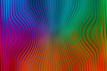 Abstract colorful wavy vertical lines with rainbow gradient