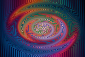 Colorful abstract vortex with rainbow gradient and lines