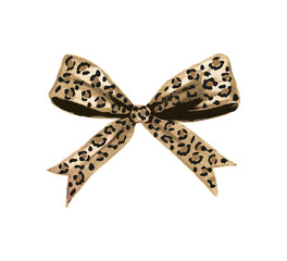 Leopard pattern bow, vector for fashion, card, poster, wall art designs © springsky