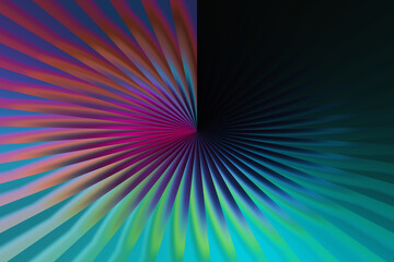 Abstract radial burst of vibrant colors from dark center
