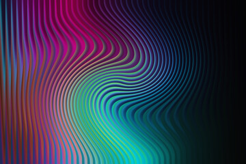 Twisting vortex of colorful lines with dark background