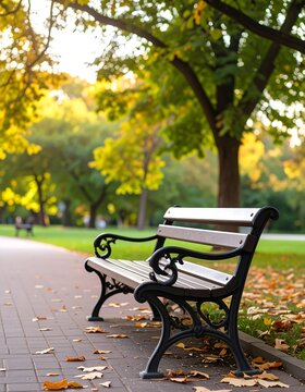 Park bench in autumn