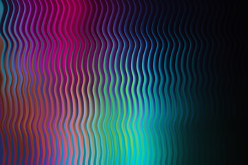 Abstract wavy lines with dark background and colorful glow