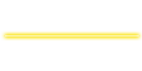 Long yellow neon line with glowing bright light and vibrant effect, modern digital design element on transparent background