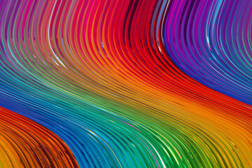 Colorful abstract wavy lines with a vibrant rainbow gradient
