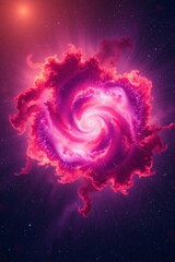 Vibrant Cosmic Swirl A Dynamic Pink and Purple Nebula Forming an Ethereal Vortex in Deep Space, Symbolizing Universal Energy and Celestial Wonder