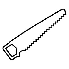 Hand Saw Silhouette Vector Construction and Tool Design Illustration