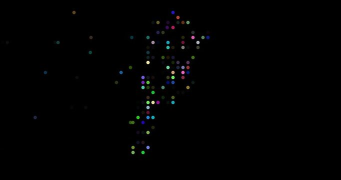Procedural Orbs Flying to Construct Argentina Border Map Video