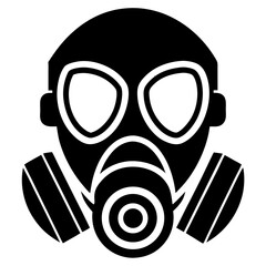 Protective Gas Mask Silhouette Icon Safety and Industrial Design Element for Security and PPE Concepts