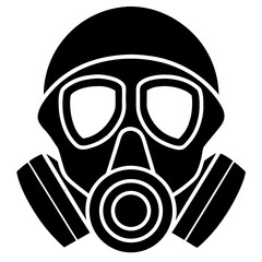 Protective Gas Mask Silhouette Icon Safety and Industrial Design Element for Security and PPE Concepts