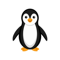Cute cartoon penguin character simple drawing isolated on ideal for digital art and design