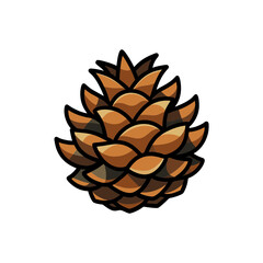 Simple artistic pinecone artwork detailed natural form isolated object graphic design element autumn nature