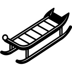 Ski Sled Winter Sports Equipment Vector Illustration for Outdoor Adventure Designs