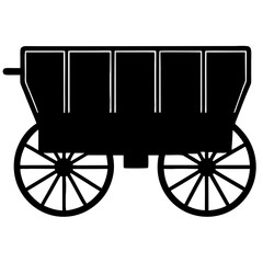 Wagon Silhouette Vector Art Illustration Vintage and Rustic Design for Creative Projects
