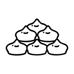 Pile of cute meringue cookies vector icon