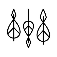 Three stylized leaf ornaments for decoration
