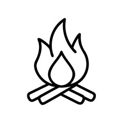 Campfire icon, bonfire for camping and outdoor