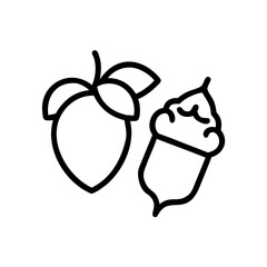 Acorn and hazelnut for autumn harvest season