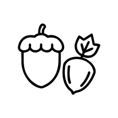 Acorn and hazelnut for autumn harvest time