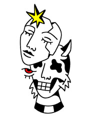 Duality of mind: star soul hides a grinning, wicked demon