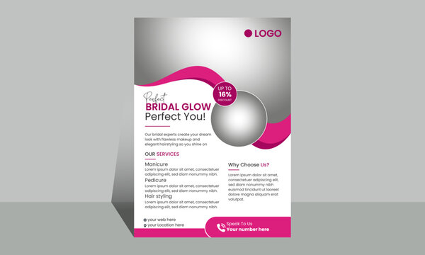 Modern and minimalist  New beauty spa salon flyer design template with women fashion parlor flyer template vector illustration.	