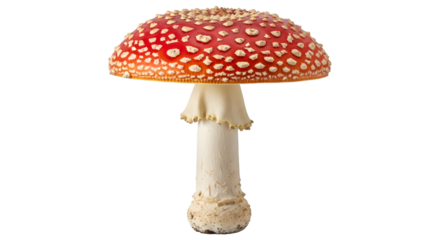 Fly Agaric Mushroom with Red Cap and White Spots toadstool