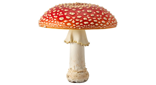 Fly Agaric Mushroom with Red Cap and White Spots toadstool