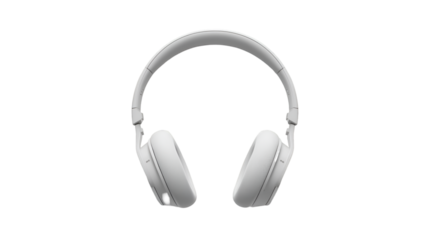 White Over Ear Headphones on Black Background image