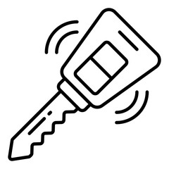 Car smart key icon in linear design 