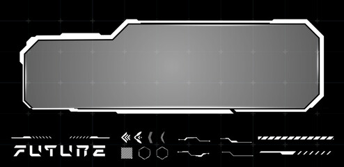 White Futuristic Text box or Sci-Fi lower third white vector editable	