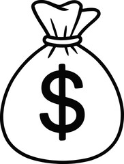 Money Bag Editable Vector AI File | Adobe Illustrator | Export to SVG, EPS, PDF, PNG, DXF, JPEG