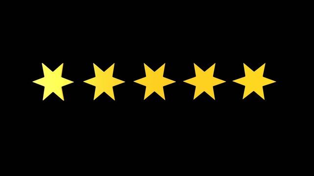 Five star rating animation with alpha 