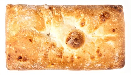 GoldenBrown Crusty Baked Bread Loaf, Rustic Italian Style