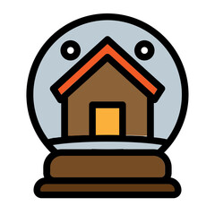 Snow Globe with House Icon