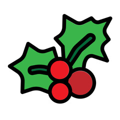 Holly Leaves and Berries Icon