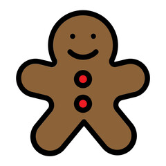 Gingerbread Man Cookie Icon